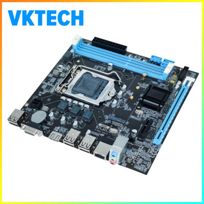 [Vktech] มาเธอร์บอร์ด H61แผงวงจรคอมพิวเตอร์ Micro-ATX 16GB ช่องเสียบ LGA1155 I3/I5/I7 CPU รองรับ2 X DDR3 4 X SATA 2.0 Realtek 10/100 Mbps LAN Onboard