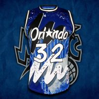 เสื้อผ้าบอลที่นิยมมากที่สุด เสื้อบาส เสื้อบาสเกตบอล NBA Orlando Magic เสื้อทีม ออร์แลนโด้ เมจิกส์ BK0169 รุ่น Classic Shaquille ONeal 32 ไซส S-5XL