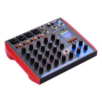 Ammoon AG-6 Portable 6-Channel Mixing Consoleเครื่องผสมเสียงดิจิทัล + 48V Phantom Powerรองรับการเชื่อมต่อBT/USB/MP3สำหรับบันทึกเสียงเพลงDJ Networkถ่ายทอดสดKara-Oke