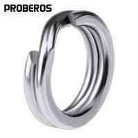 PROBEROS 50pcs Fishing Split Rings for CrankHard Bait Silver Stainless Steel 0#-12# Fishing Connector Accessories tackle Accessories