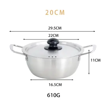 Korean Creative Stainless Steel Ramen Pot with Double Ear Non-Stick Kitchen  Seafood Dry Frying Pan