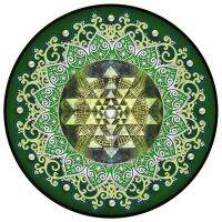 Gayatri Mantra พรมทรงกลมห้องนอนห้องโยคะพรมพุทศาสนาการทำสมาธิหนากันลื่นแผ่นรองไพ่ทาโร่คริสตัล