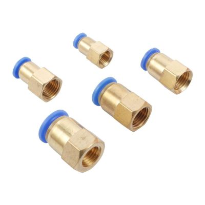 ；【‘； 5 Pcs Hose 4MM 6MM 8MM 10MM 12MM Pneumatic Connector Fittings 1/4 Female Thread Push In Fitting For Air Pipe Joint