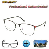 Custom Made Prescription Glasses Optical Photochromic Myopia Reading Glasses Large Half-rim Glasses Frame Men Women Eyeglasses