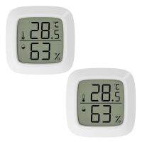 2 Pcs Mini Indoor Digital Hygrometer with LCD Display and for Home,Office,Fridge,Center Wheel(℃)