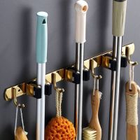 Drlling /Self-Adhesive Wall Mount Mop Hook Holder Stainless Steel Broom Organizer Holder Storage Hook Bathroom Brush Accessories Picture Hangers Hooks