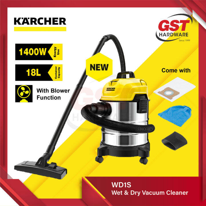 Karcher 3 in 1 Corded Wet and Dry Bagged Vacuum Cleaner with Blower WD1 ...