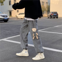 Prowow ฤดูใบไม้ผลิฤดูใบไม้ร่วงใหม่ผู้ชายกางเกงผ้าลูกฟูก Streetwear Joggers แข็ง2021 Drawstring วินเทจหมีขนาดเล็กกางเกงหลวม S-3XL