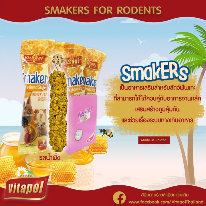 vitapol-smakers-สติ๊กแท่ง-ขนมกระต่าย-หนูแฮมสเตอร์-แกสบี้-1ชิ้น-ห่อ