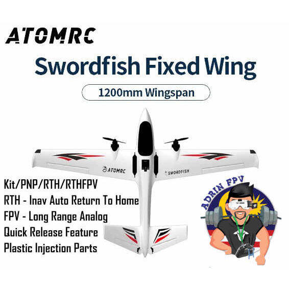 Atomrc Swordfish Fixed Wing Kit PNP RTH FPV Std or Custom with Inav