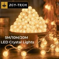 ZCY 20M/200Leds LED ฟองคริสตัลบอล S Tring ไฟสหภาพยุโรปเสียบกันน้ำกลางแจ้งตกแต่งนางฟ้าไฟสำหรับมาลัยงานเลี้ยงวันเกิดงานแต่งงานคริสต์มาสบ้านร่มโคมไฟ