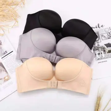 Cheap Push Up Strapless Bras Dress Wedding Party Invisible Slip-resistant  Brassiere Breathable Underwear