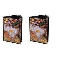 2X Transparent Restaurant Menu Covers for A4 Size Book Style Cafe Bar 8 Pages 16 View