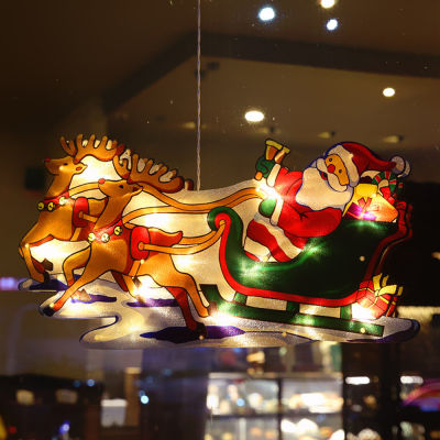 Christmas Decorative Santa Claus LED Suction Cup Christmas Hanging Light Decor Atmosphere Scene Decor Festive Decorative Lights