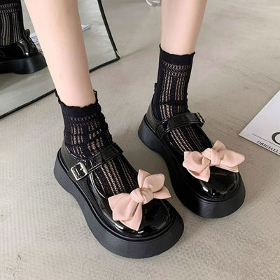 KAIDEWEMAK ✨（ส่งจากไทย）✨ รองเท้าหนังขนาดเล็กผู้หญิงใหม่นุ่มสาวน่ารักโบว์ jk รองเท้าเดียว Mary Jane รองเท้า
