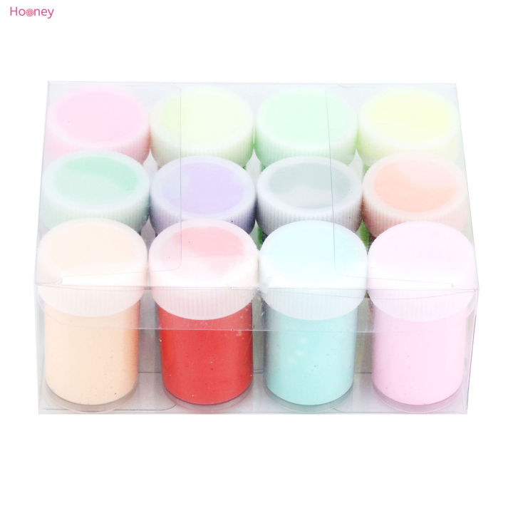 hooney-โฟมดินเหนียวผลไม้จำลอง12สีสูตรโคลนไม่ยุ่งแบบนิ่มปลอดสารพิษสำหรับทาครีมเนย