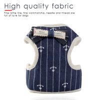 Dog Harness and Leash Set Cat Plaid Vest Harness With Bowknot