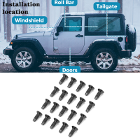 20x Hex ซ็อกเก็ตหัวแบนเหล็กคาร์บอนสกรูสำหรับ1976-2006รถจี๊ปแรงเลอร์ TJ YJ CJ พอดีประตูกระจกรถกระบะนุ่มบนม้วนบาร์