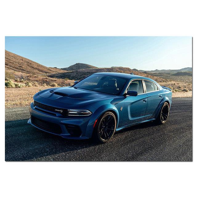 dodge-charger-srt-hellcat-widebody-supercar-photo-decorative-posters-canvas-painting-wall-art-picture-for-living-room