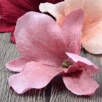 100pcslot 8cm High Quality Cymbidium Silk Artificial Orchid Flower Heads For Wedding Christmas Craft Decoration Fake Flowers