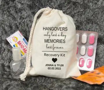 Bulk Hangover Kit Supplies for Bachelorette Parties, Weddings, Birthdays &  Events 7 Essential Hangover Recovery Items per Set 