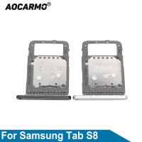 Aocarmo สีดำเงิน MicroSD ซิมการ์ดถาดสำหรับ Samsung GALAXY Tab S8 เปลี่ยนชิ้นส่วน-WJJEE SHOP