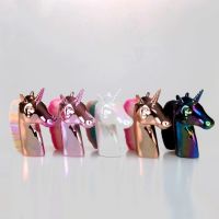 Nail Art Brush Unicorn Shape Colorful Dust Remover Multi purpose Face Cosmetic Blush Used For Makeup Powder And Manicure Tool