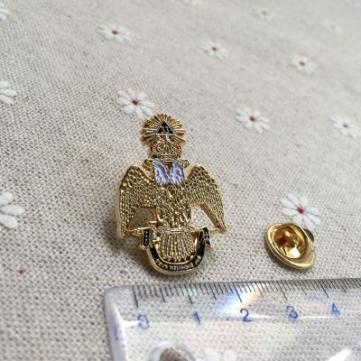 【CC】 Freemason Masonic Lapel Pin Deus Meumque Jus 33rd Brooches and Pins Badge  New Arrival