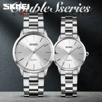 SKMEI 1694คู่นาฬิกาควอตซ์ Luruxy Simple Ultrathin Dial แฟชั่น Lady นาฬิกาข้อมือผู้ชายสแตนเลส30M กันน้ำ