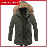 Nanjiren เสื้อคลุมขนสัตว์ผู้ชาย,เสื้อขนสัตว์อบอุ่นหนา,Windproof,ความยาวขนาดกลาง,ฤดูหนาว,ความแปลกใหม่