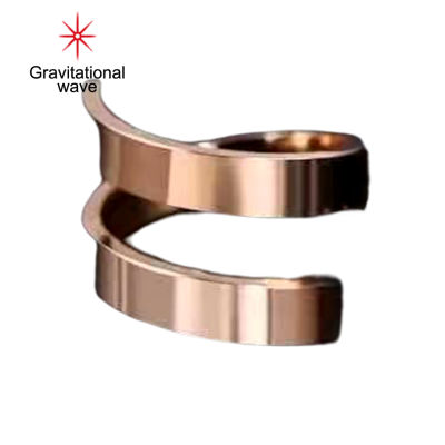 แหวนเปิดแบบกราวิเทอร์สำหรับผู้ชายแหวนปรับบุคลิกได้สองชั้นเครื่องประดับแฟชั่นแหวนใส่นิ้วขัดเงามาก