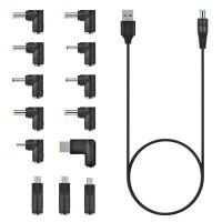 DC Power Cord USB to 5.5X2.1 Multifunctional Dc Interchangeable Plug is Suitable for Laptops and Routers