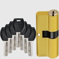 【YF】 Door Cylinder Biased Lock 65 80 90mm Core AB Key Anti-Theft Entrance Brass Lengthened Extended Keys