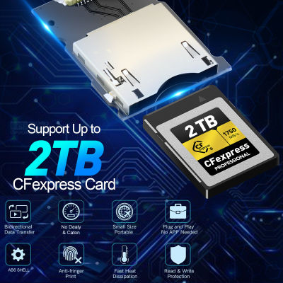 อะแดปเตอร์เครื่องอ่านการ์ด CF Express Type-B USB3.1 Gen 2 Type C Card Reader CF Express Memory Card Adapter