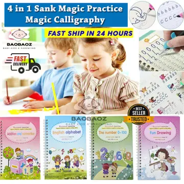 English Reusable 3D Groove Copybook for Calligraphy Learning Alphabet Word  Short Sentence Composition Handwriting Practice Books