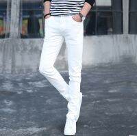 GanGdun【READY STOCK】Ready Stock White Jeans Mens Jeans Stretch Slim Legs Korean Style Casual Pants