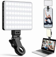 Tizwis 60 LED Phone Light with Front &amp; Back Clip, Selfie Light with LCD Display, Selfie Light for iPhone, iPad, Phone, 3000Mah Portable Light, Adjusted 3 Light Modes for Makeup, Selfie, Vlog, TikTok Black