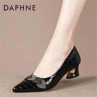 ¤✵ Daphne genuine shallow fashion outer shoes 2023 spring new temperament thick heel pointed toe comfortable mothers shoes