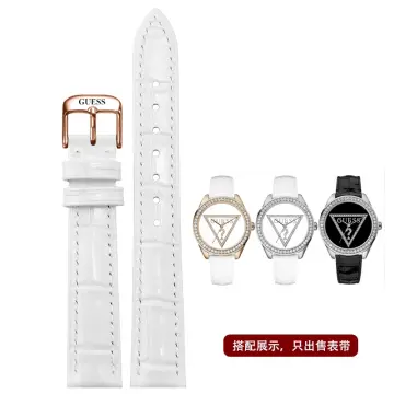 Guess watch women's white leather strap hot sale