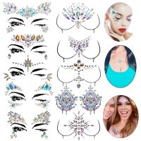 hot！【DT】❇♕  Jewels Rhinestone Chest Sticker Boho Temporary Jewel for Makeup