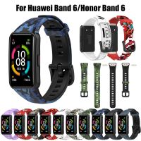 สายซิลิโคนพิมพ์ลายเข้ากันได้กับสาย Huawei 6 /Honor Band 6ทดแทนสายรัดข้อมืออัจฉริยะสำหรับสายรัด Huawei 6