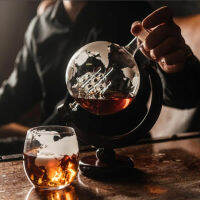 850mL Whiskey Decanters Globe for Bourbon Vodka Wine Glasses Dispensers World Maps Liquor Dispenser Man Women Bar Banquet Gifts