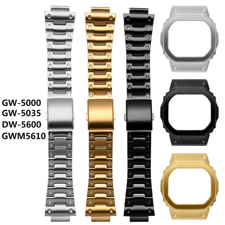 langleyนาฬิกาเหล็กสแตนเลสนาฬิกาวงสำหรับcasioนาฬิกาข้อมือกรณี5610ชุด-glx-5600-g-5600-e-gls-5600สายนาฬิกาสำหรับg-shockอุปกรณ์เสริมวงผู้ชายนาฬิกาอุปกรณ์เสริมสร้อยข้อมือ
