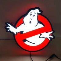 กล่องไฟ LED โลโก้ Ghostbusters ของตกแต่งคลับป้ายห้องเด็กเล่นเกมตกแต่งศิลปะบนผนังของขวัญส่วนตัวนักเล่นเกมไฟกลางคืนพิมพ์ลาย3D โคมไฟ LED แถบ