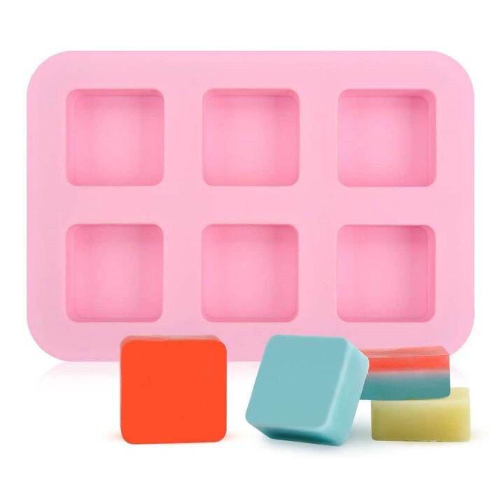 gl-แม่พิมพ์-ซิลิโคน-สำหรับทำสบู่-ขนม-สี่เหลี่ยม-6-ช่อง-คละสี-square-silicone-mold