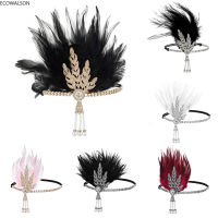 1920s แฟชั่นอุปกรณ์เสริมผมสุภาพสตรี Elegant VINTAGE Feather flapper หญิง20S PARTY Elegant hairband พรหมตกแต่ง props 5