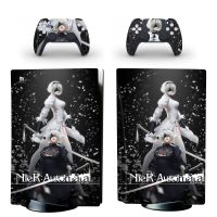 【Corner house】 NieR Automata PS5แผ่นสติกเกอร์ผิวสำหรับ Playstation 5คอนโซลแอมป์; 2ตัวควบคุมรูปลอกไวนิลป้องกันดิสก์สกินปก