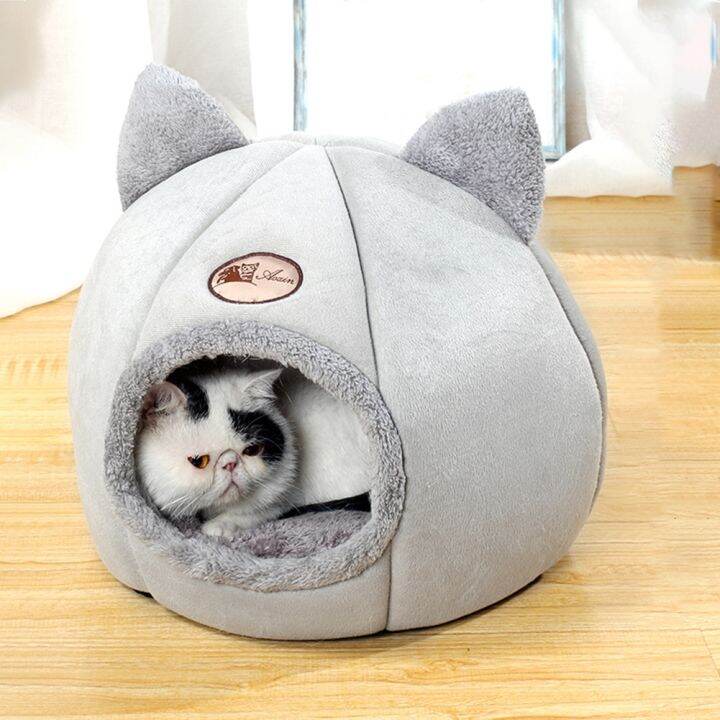 pets-baby-บ้านแมว-comfort-ที่อบอุ่นนอนหลับลึกในฤดูหนาวเบาะนอนน้องแมวตะกร้าเสื่อเต็นท์สัตว์เลี้ยงบ้านสุนัขเล็กถ้ำน่าอยู่ในร่ม