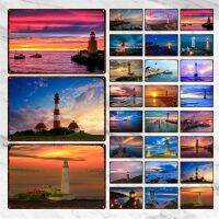 Lighthouse Metal Sign Retro Landscape Metal Plaque Creative Art Picture Metal Poster Bar Hotel Wall Metal Plate Decoration