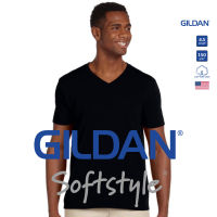 GILDAN® ซอฟสไตล์ เสื้อยืดแขนสั้น คอวี - ดำ 36C